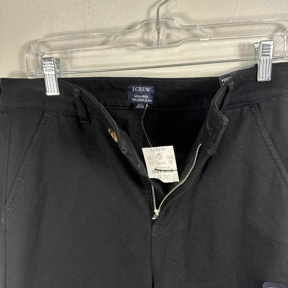 J.Crew Women's 27‎ Tall High Rise Trouser Jeans Black NWT